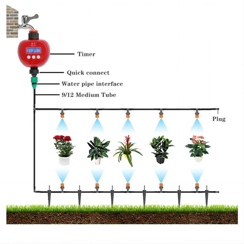 Outdoor Garden Watering Timer Electronic Automatic Irrigation Controller Plastic Intelligence Lcd Display Valve Watering Control