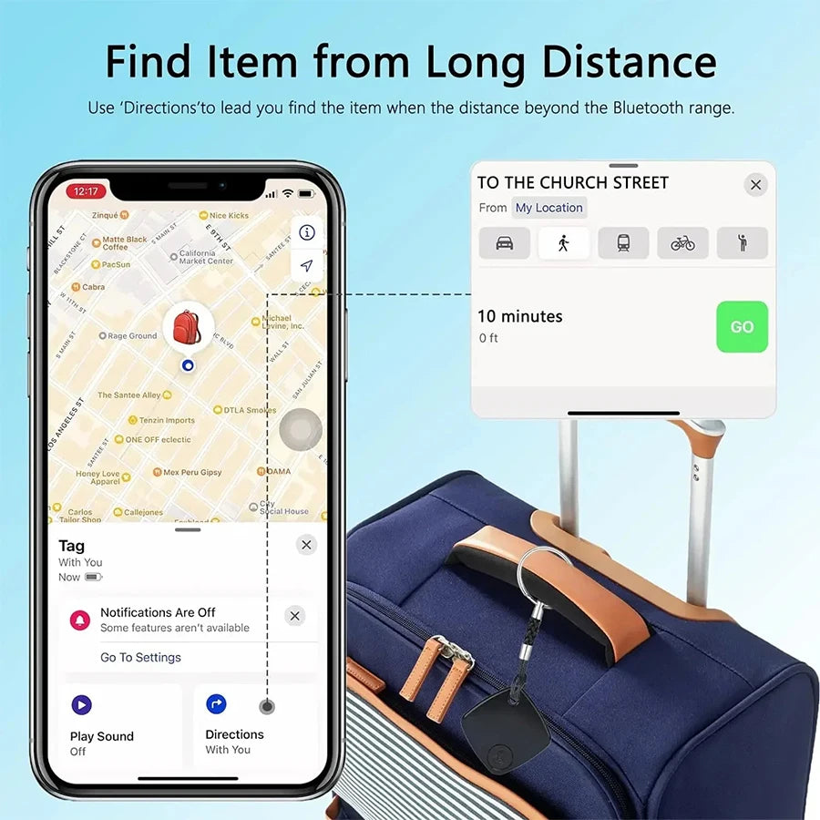 جهاز تتبع GPS ذكي بتقنية البلوتوث – محدد موقع المفاتيح ومكافحة الفقدان لنظامي Android/iOS