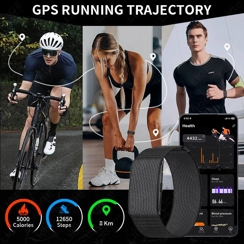 New No Screen Smart Watch Men GPS Running Trajectory Ultra Light Bracelet Blood Oxygen Heart Rate 24H Health Band Sports Watches