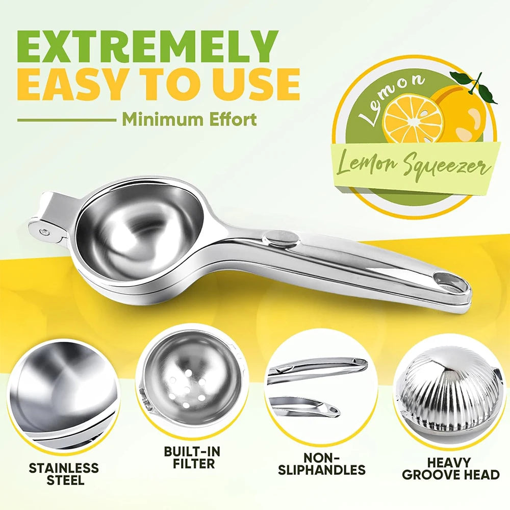 LMETJMA Premium Lemon Squeezer Zinc Alloy Manual Press Juicer Lime Squeezer for Lemon Citrus Orange Fruit JT217