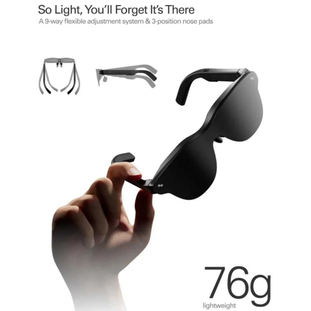 RayNeo Air 4 Pro smart AR glasses, 1200 Nits brightness,135-inch HD viewing,  4 speakers, immersive audio, HDR10