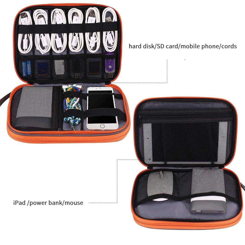 Electronic Accessories Storage Bag Travel Case,Cable Organizer Bag Gadget Carry Bag For Cables,Power,USB Flash Drive, Charger