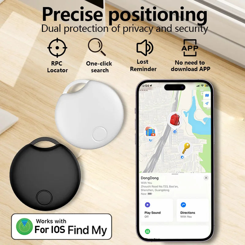 Vivilife Location Tracker Smart Tag for Apple Find My iOS Key Luggage Item Beyond Bluetooth Range Tracking Finder Voice Locate