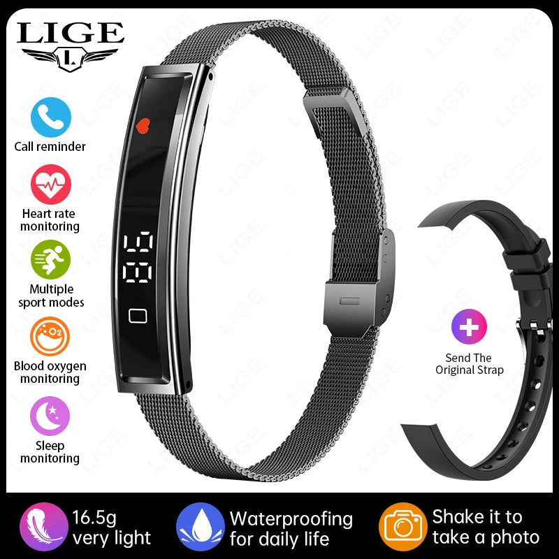 Smart Health Bracelet: Fitness & Health Tracker with Stress and Heart Rate Monitoring.