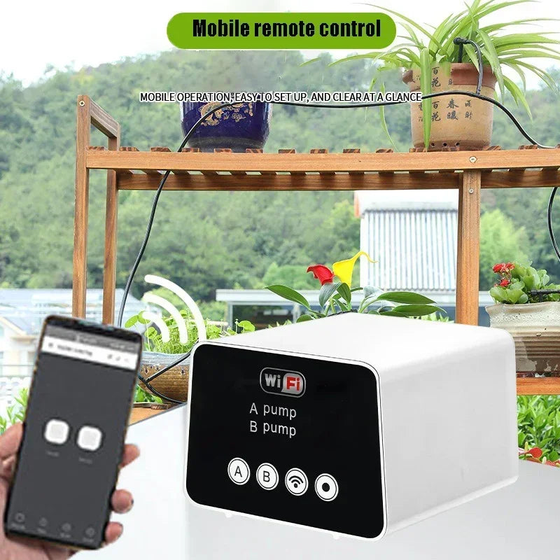 Smart WIFI Watering Device Double Pump Timed Automatic adjustable Drip Irrigation Timer System Wifi  Controller for Garden