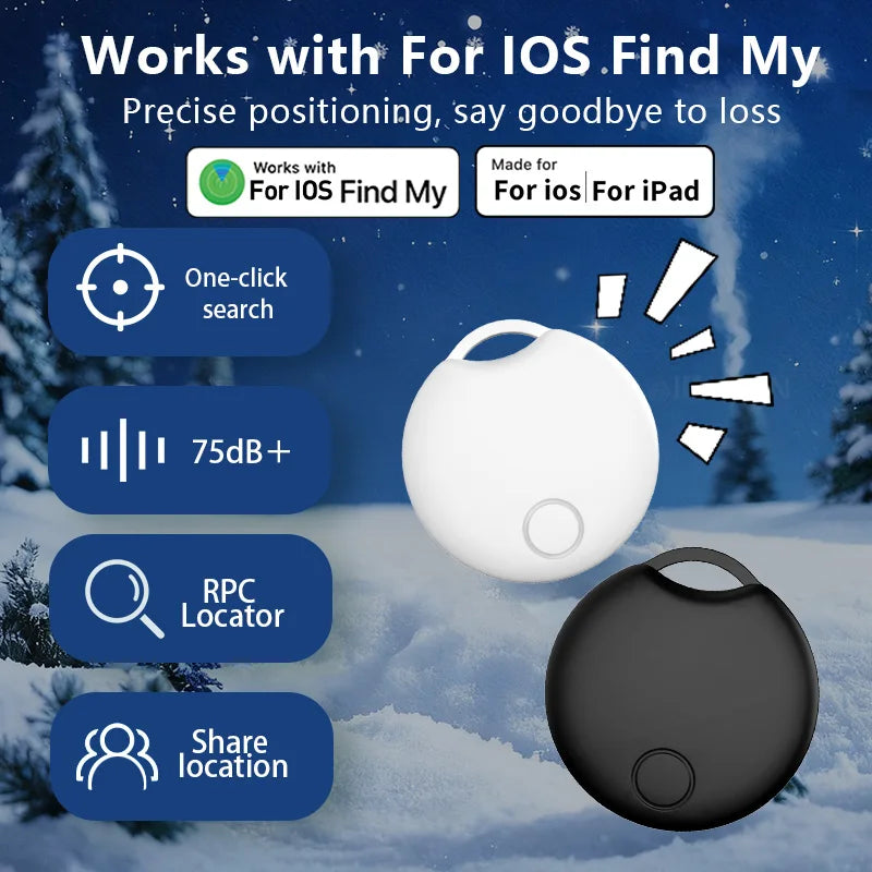 Vivilife Location Tracker Smart Tag for Apple Find My iOS Key Luggage Item Beyond Bluetooth Range Tracking Finder Voice Locate