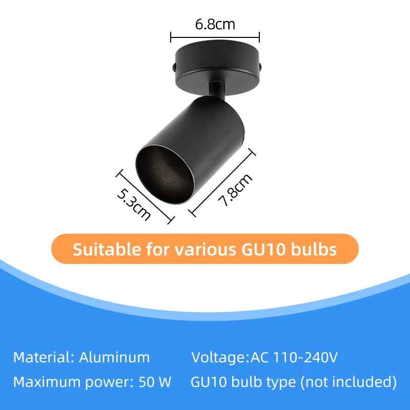 Rotating GU10 Ceiling Spotlight – Modern LED Ceiling Light for Living Room & Kitchen