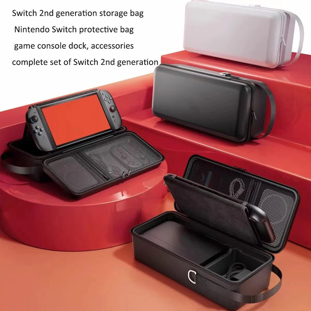 2025New For Switch 2 Storage Bag with OLED Protective Cover, Large Capacity Portable Hard Shell Bracket Bag