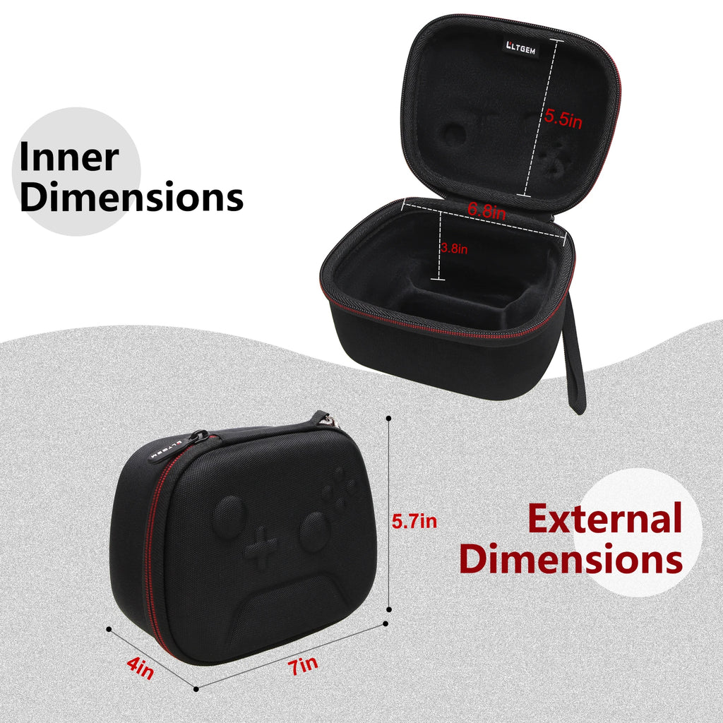 LTGEM EVA case for 8Bitdo Ultimate 2/Ultimate Bluetooth Controller with Charging Dock (Black) - Travel Carrying Storage Bag