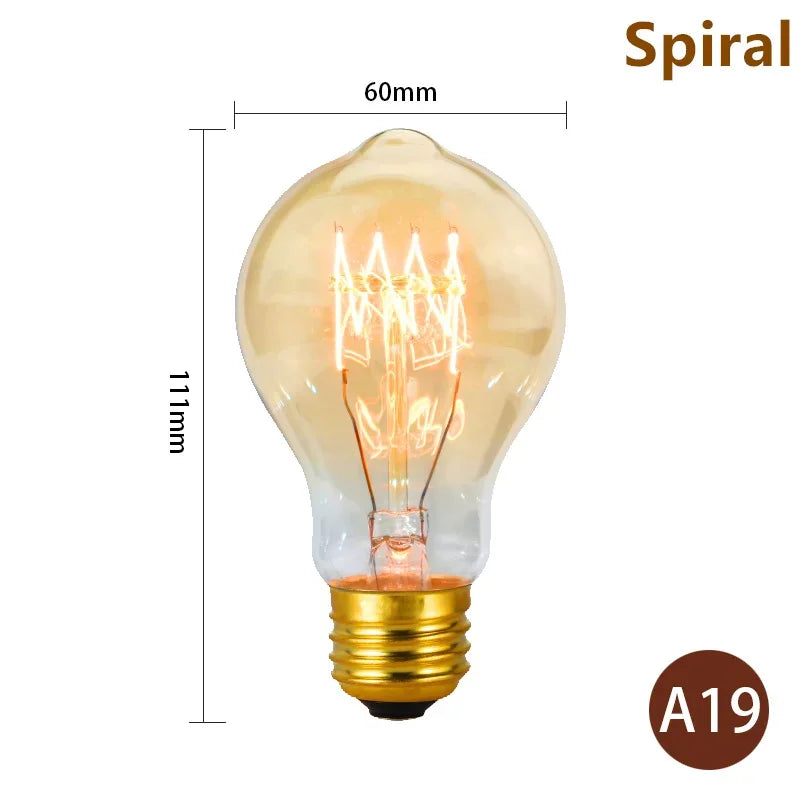 1–4PCS Vintage Edison Bulb E27 220V 40W ST64/G80/G95 Retro Filament Lamp