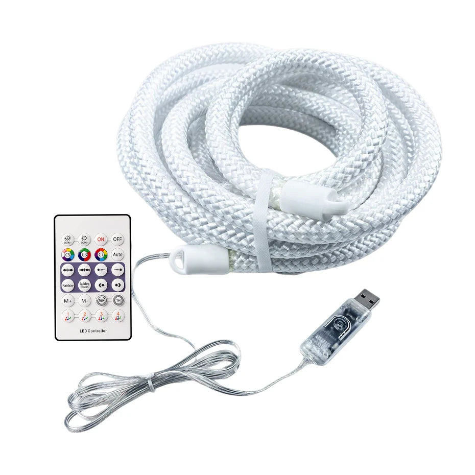 DC5V USB 360 Degree Round Reticulate RGBIC LED Neon Strip 67LEDs/m 1m-2m-3m-4m-5m IP67 Waterproof APP Control Music Sync