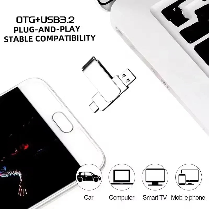 16TB USB 3.2 Flash Drive Type-C Dual Port High Speed Storage