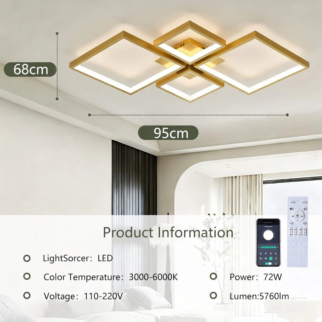 Remote Dimmable LED Ceiling Light 110–220V (3-Color Modern Lamp for Living & Bedroom)