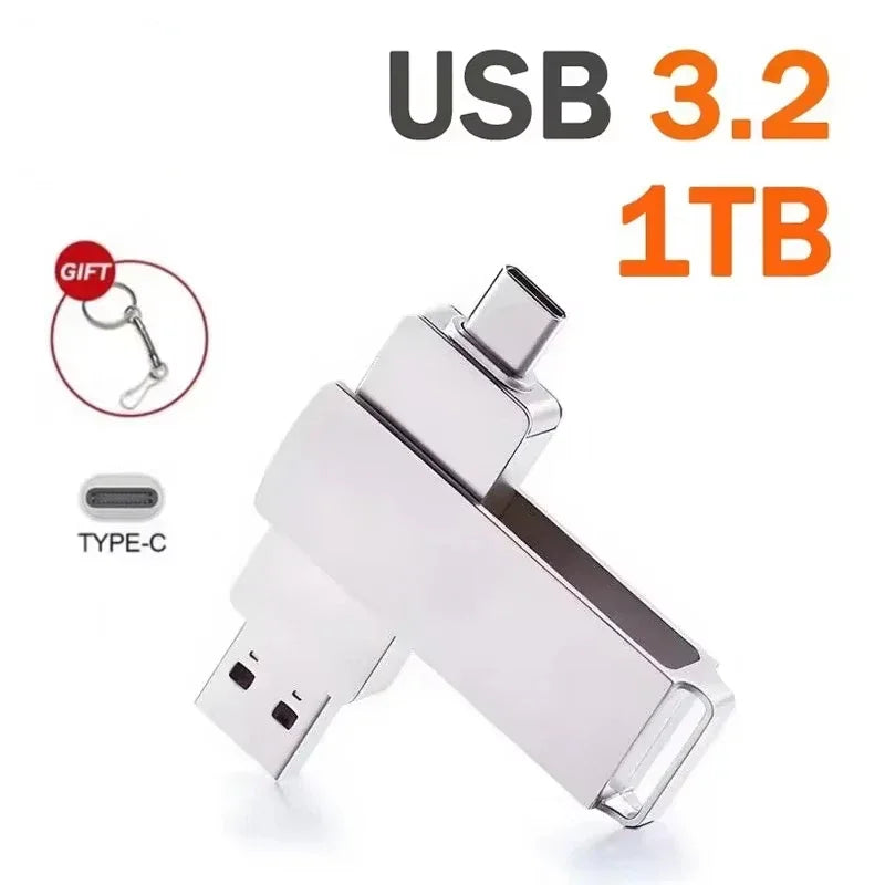 16TB USB 3.2 Flash Drive Type-C Dual Port High Speed Storage