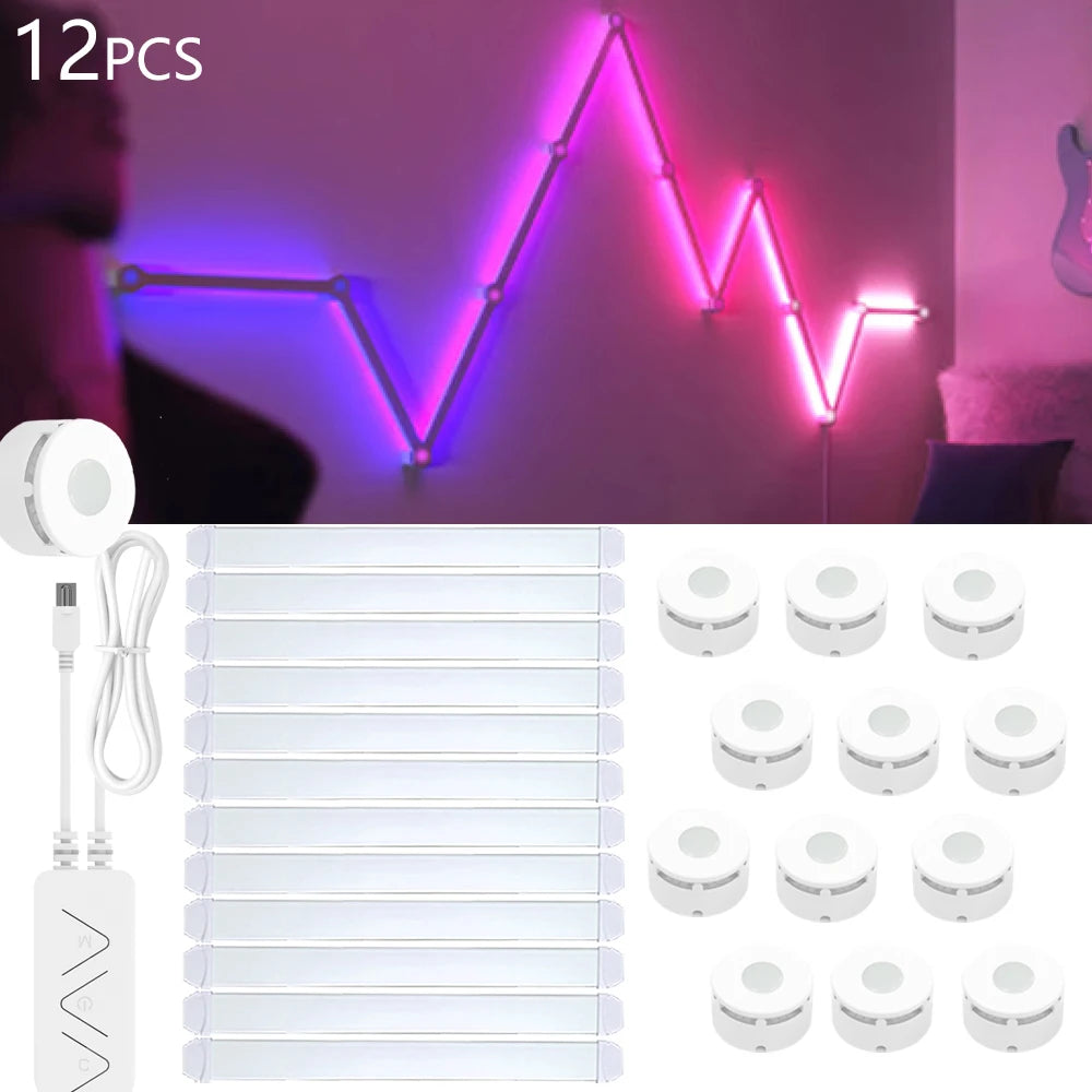 WIFI LED Smart Wall Lamp RGBIC Light Bar DIY Atmosphere Night Light APP Music Rhythm TV Backlight Bedroom Game Room Decoration