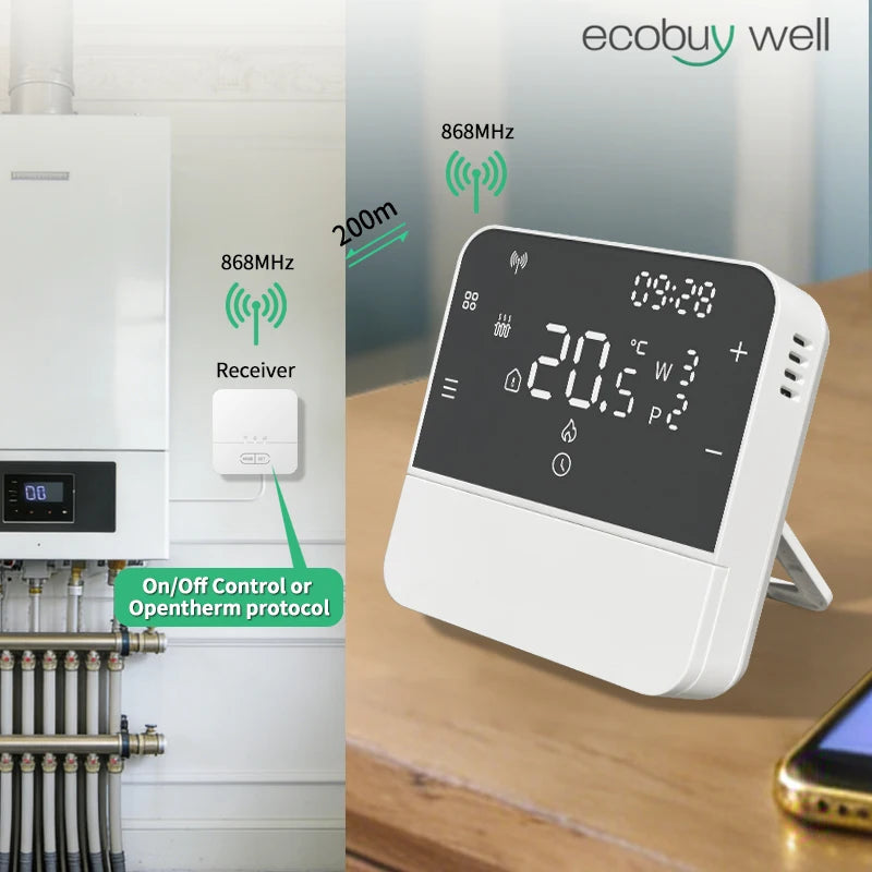 Opentherm Wireless Boiler Thermostat Heating Room Thermostat For Gas Boiler Battery Thermostat Wireless Temperature Controller