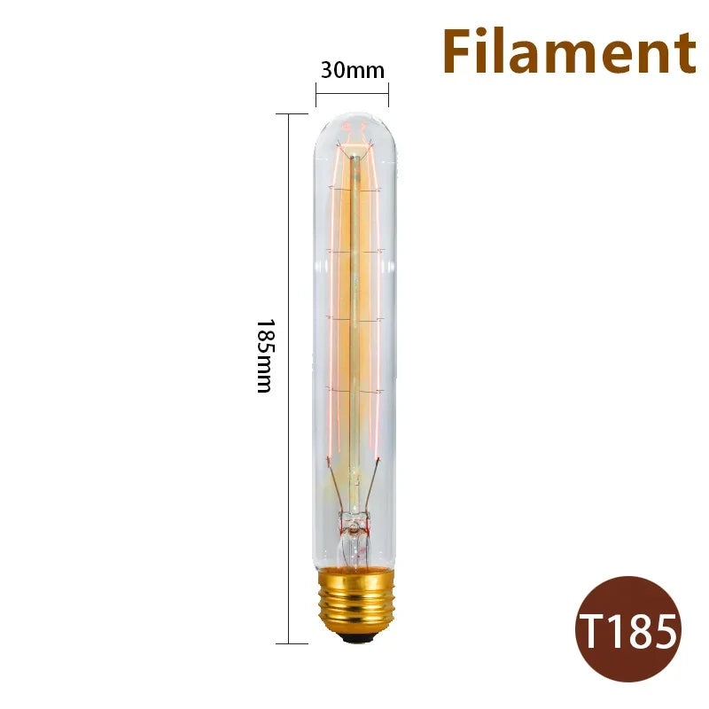 1–4PCS Vintage Edison Bulb E27 220V 40W ST64/G80/G95 Retro Filament Lamp