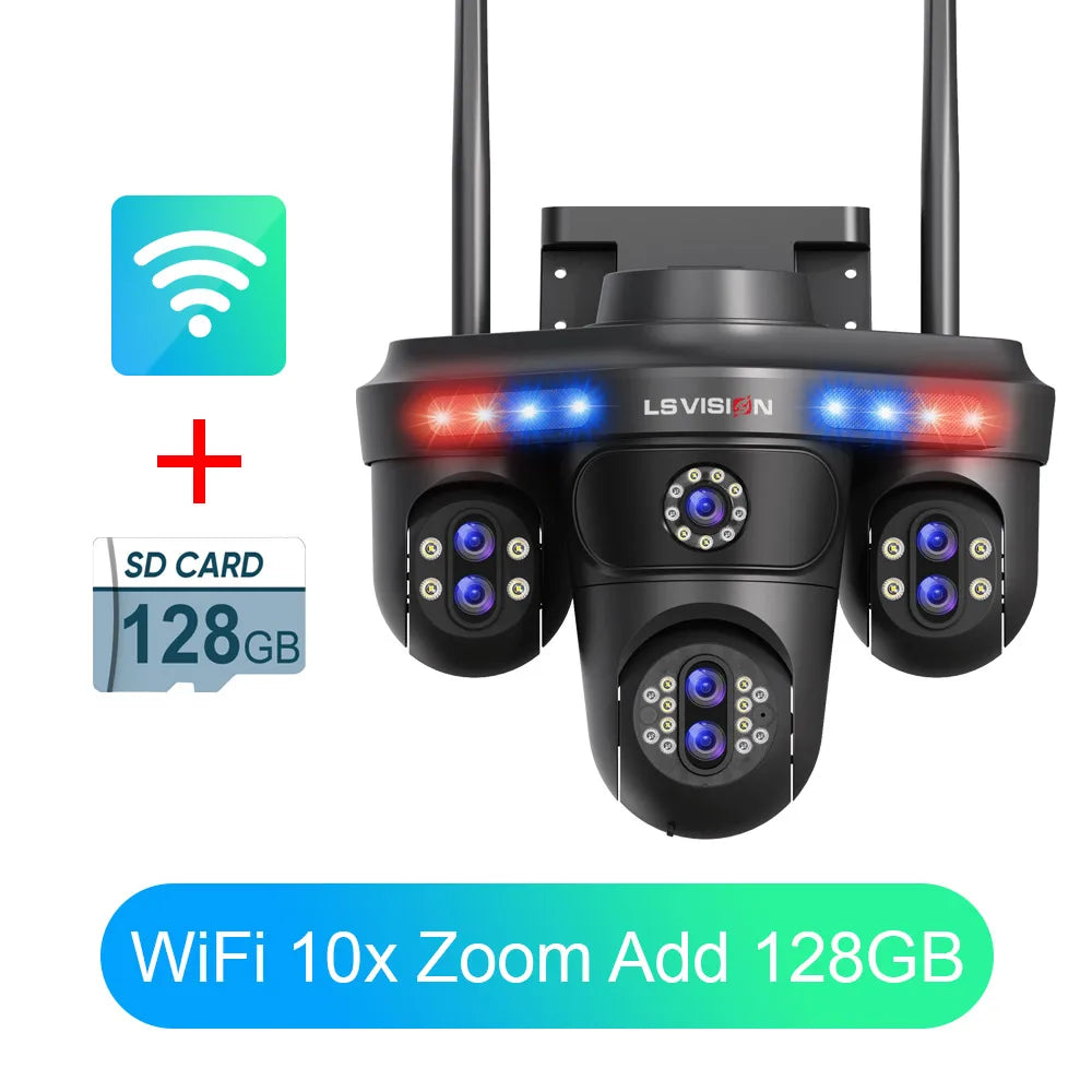 كاميرا مراقبة خارجية PTZ من LS VISION بتقنية واي فاي - كاميرا تتبع تلقائي للاستخدام الخارجي