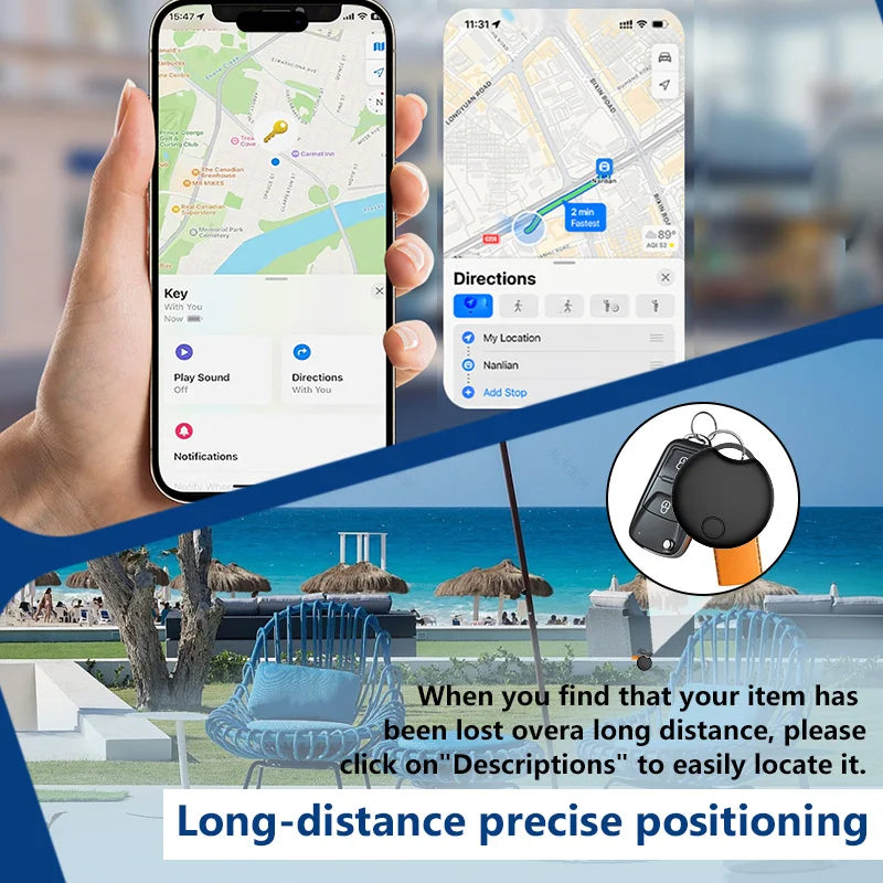 Vivilife Location Tracker Smart Tag for Apple Find My iOS Key Luggage Item Beyond Bluetooth Range Tracking Finder Voice Locate
