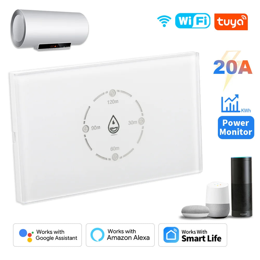 Tuya Smart Wifi Water Heater Boiler Switch 20A 4400W US Standard Smart Life Remote Voice Timer Control For Alexa Google Home