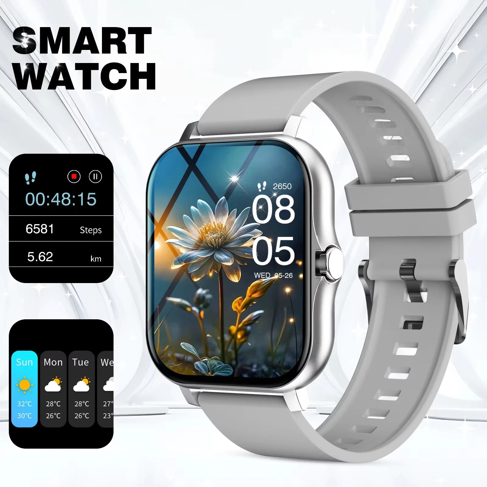 LAXASFIT 2025 Smartwatch: Fitness tracking with Bluetooth calling