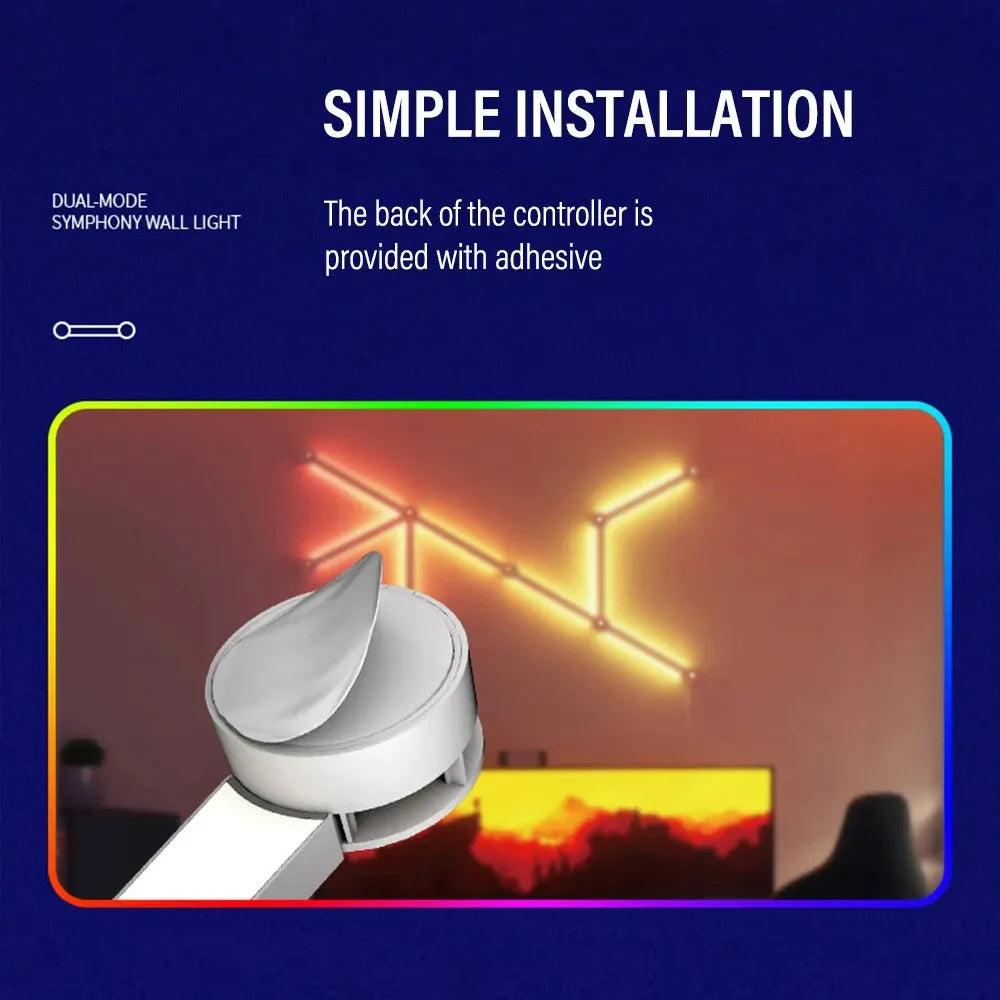 WIFI LED Smart Wall Lamp RGBIC Light Bar DIY Atmosphere Night Light APP Music Rhythm TV Backlight Bedroom Game Room Decoration