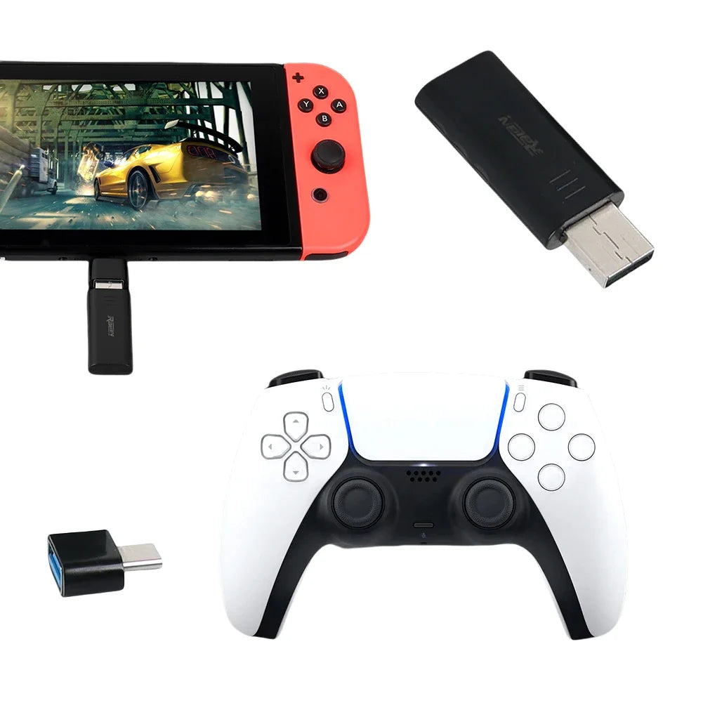 Gamepad Converter USB Receiver Bluetooth-Compatible 5.3 Controller Adapter Wireless USB Adapter for Switch PC PS4 PS5 Gamepad