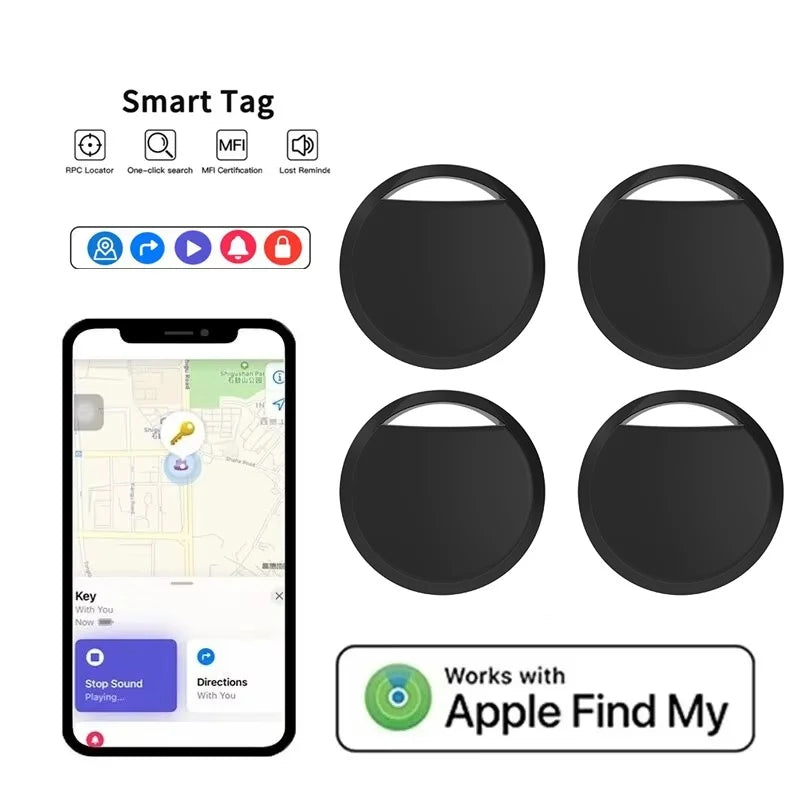 4pcs Mini Anti-lose Tracker For Apple Airtag Replacemen Via Find My Bluetooth GPS Tracker For Luggage Ios MFi Key Pet Car Finder