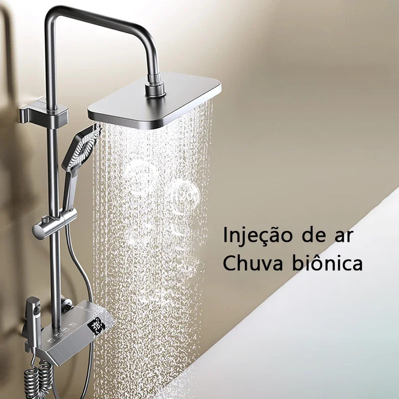 2025 NEW Upgrade Bathroom Shower Set with LED Display Piano Keys Bath Shower Rain Shower Complete Bathroom Accessories Brass
