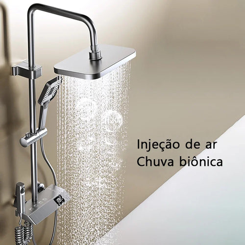 2025 Luxury LED Bathroom Shower Set with Piano Keys & Rain Shower (Brass, LED Display)