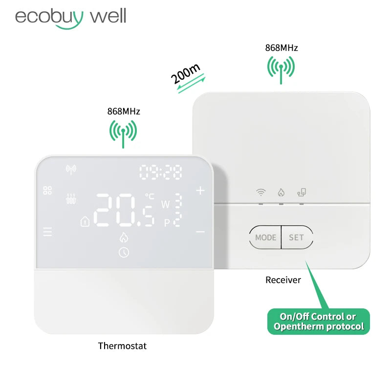 Opentherm Wireless Boiler Thermostat Heating Room Thermostat For Gas Boiler Battery Thermostat Wireless Temperature Controller