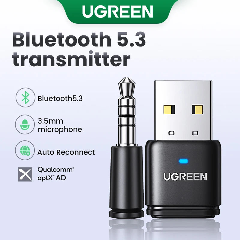 محول بلوتوث 5.3 USB: صوت عالي الدقة للألعاب والأجهزة
