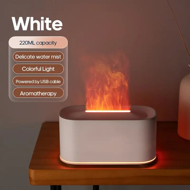 Colorful Flame Aroma Humidifier – USB Essential Oil Diffuser Mini Air Sprayer