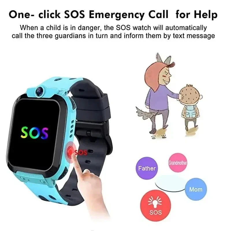 Lenovo 2026 5G Waterproof Smart Watch KidS SOS GPS Location Sim Card Call Camera Child SmartWatch Boys Girl Gift For Ios Android
