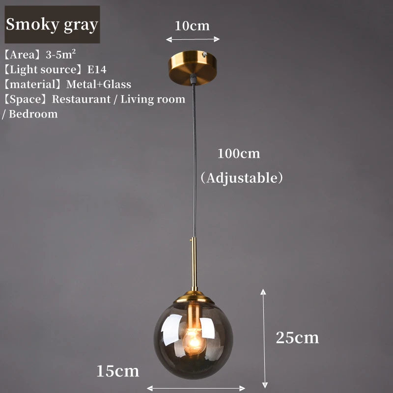 Modern Nordic LED Glass Pendant Chandelier – Luxury Metal Hanging Lamp for Living & Dining Room