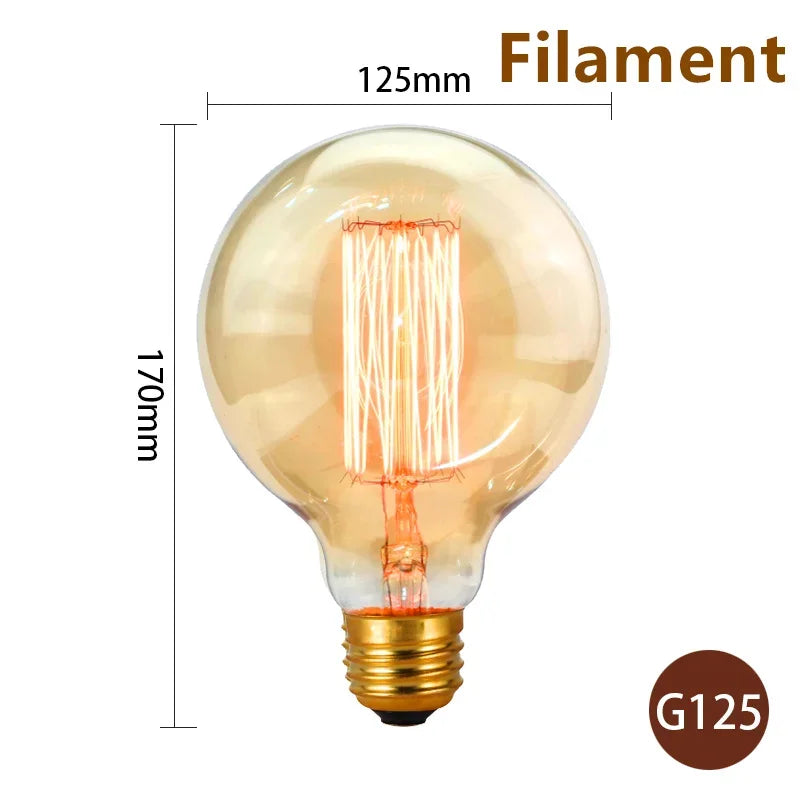 1–4PCS Vintage Edison Bulb E27 220V 40W ST64/G80/G95 Retro Filament Lamp