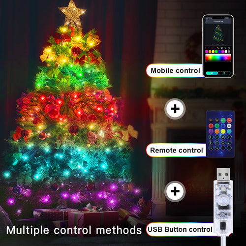 40M Smart RGB LED String Lights IP65 – Bluetooth Music Sync Outdoor Party Fairy Lights