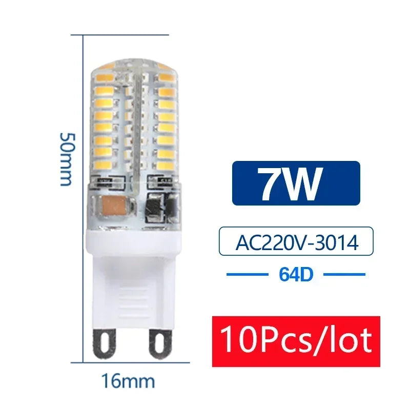 10PCS G4/G9 LED Corn Bulbs AC220V – 3W to 12W 360° Halogen Replacement Lamps