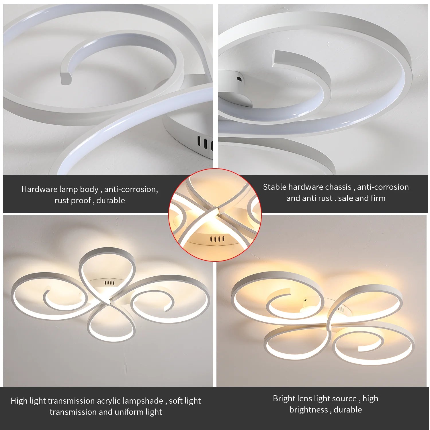 LED Ceiling Lights 110V 220V Remote Dimming  APP Modern 3 Colors Lamp  for Dining Room, Living Room Bedroom