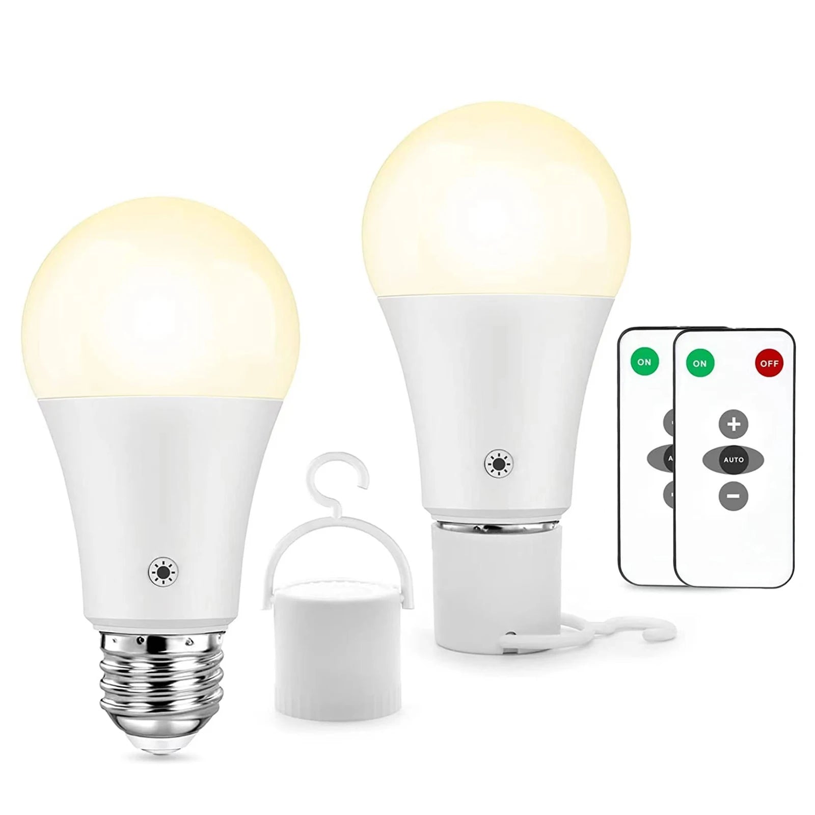 Rechargeable E26 LED Bulb with Remote & Touch Dimming for Bedroom & Outdoor Use
