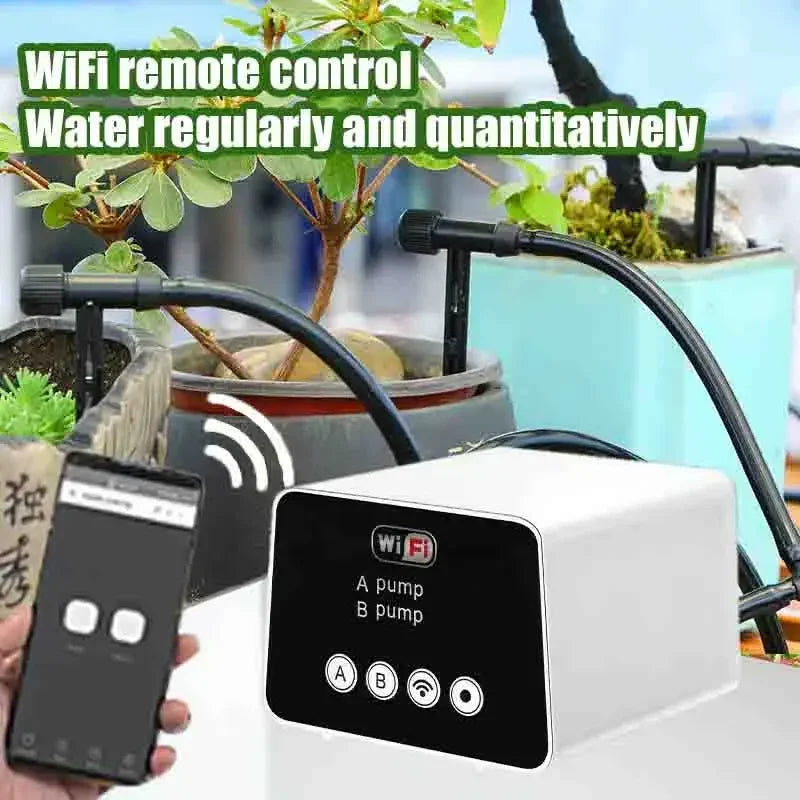 Smart WIFI Watering Device Double Pump Timed Automatic adjustable Drip Irrigation Timer System Wifi  Controller for Garden