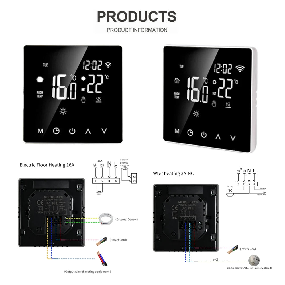Tuya Smart Thermostat Floor Heating Wifi Heating Thermostat Warm Floor Controller 220V Digital Temperature Controller Alexa