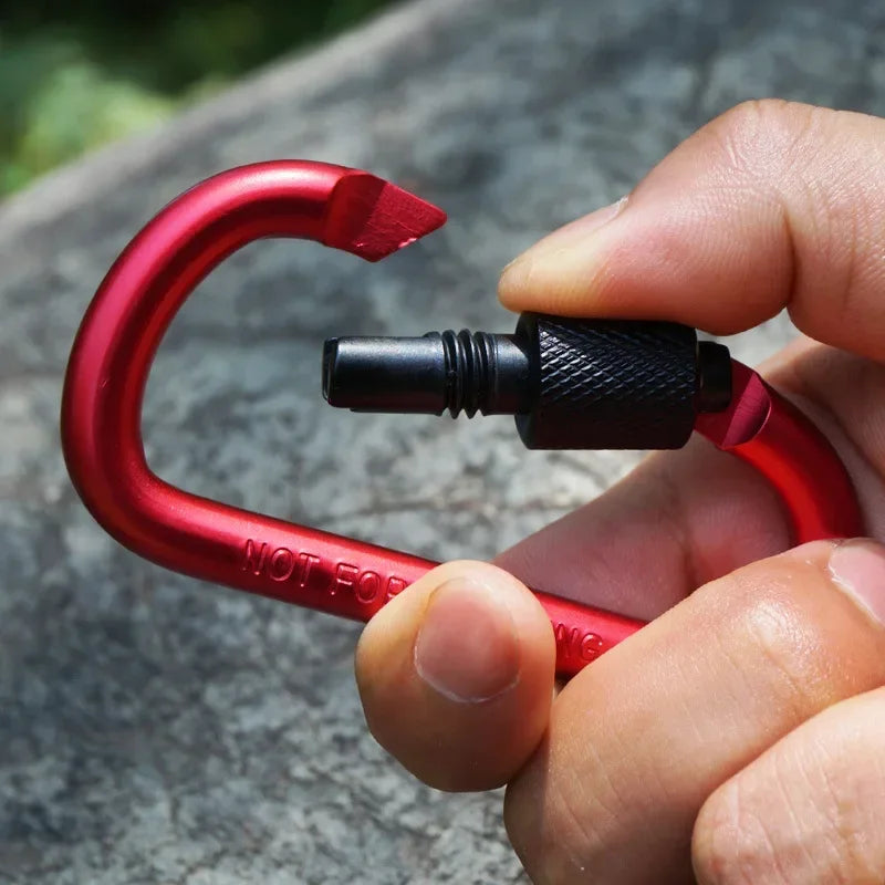 5PCS Aluminum Carabiner Hook Quickdraws D-Ring Key Chain Clip Camping Keyring Snap Hook Outdoor Travel Kit Outdoor Accessries