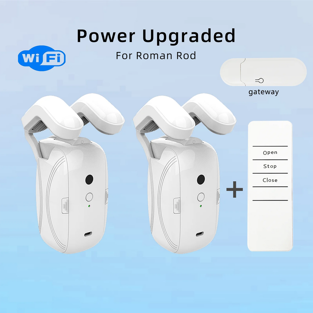WIFI Smart Electric Curtain Robot Remote Control&Voice&APP control For Roman  Curtains Track Work With Alexa Google Home