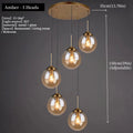 Modern Luxury Metal Chandelier Nordic Creative LED Glass Pendant Lamp Living Room Dining Room Bedside Simple Small Hanging Lamp