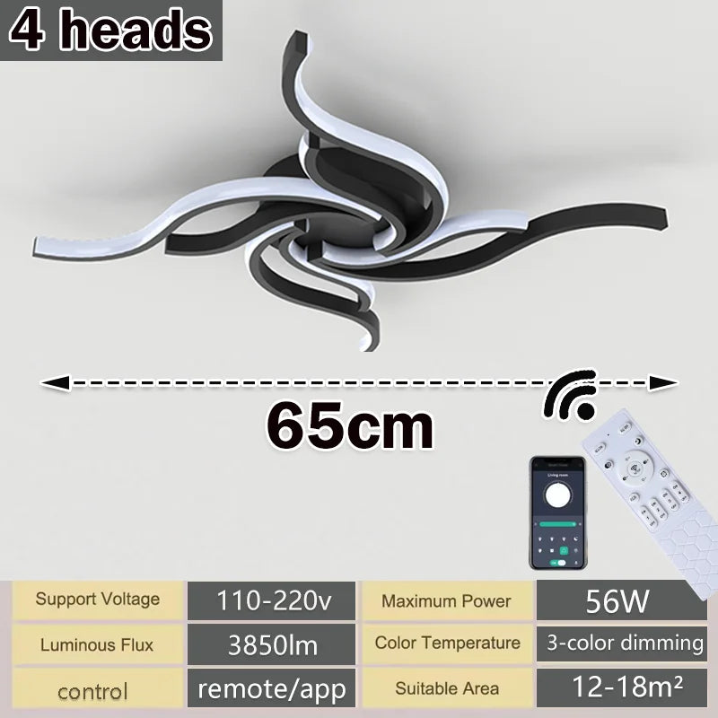 Remote Dimmable LED Ceiling Light 110–220V (3-Color Modern Lamp for Living & Bedroom)