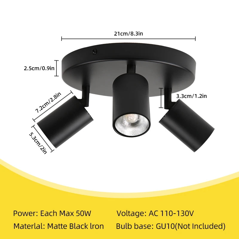 Rotating GU10 Ceiling Spotlight – Modern LED Ceiling Light for Living Room & Kitchen