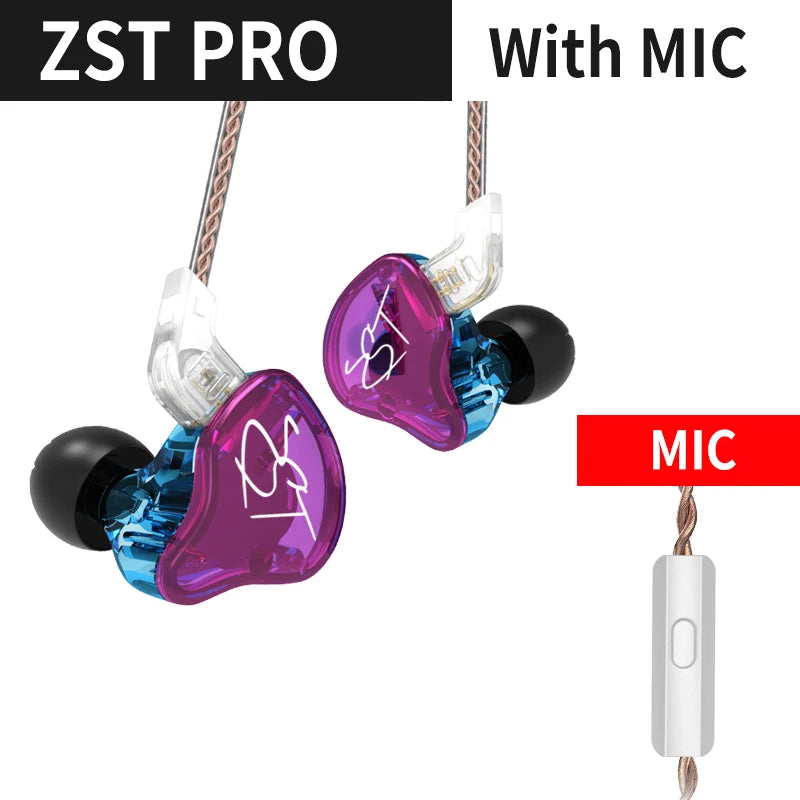 KZ ZST: Wired Hi-Fi IEMs with detachable cables and noise isolation.