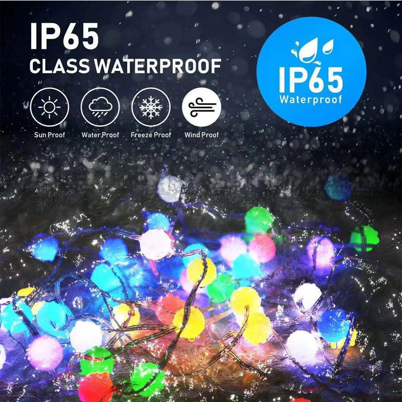 RGBIC Round ball 5V USB Bluetooth LED String APP Music Controller Outdoor waterproof atmosphere camping light garden decoration