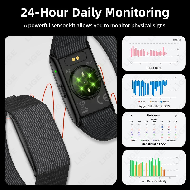 New No Screen Smart Watch Men GPS Running Trajectory Ultra Light Bracelet Blood Oxygen Heart Rate 24H Health Band Sports Watches